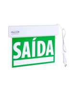 Sinalização de Saída de Emergência Slim Face Única Verde 24x18cm - Segurimax